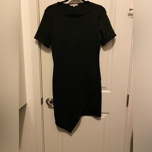 Little black dress with asymmetric bottom
